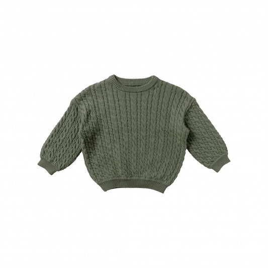Sweater cable knit hunter green